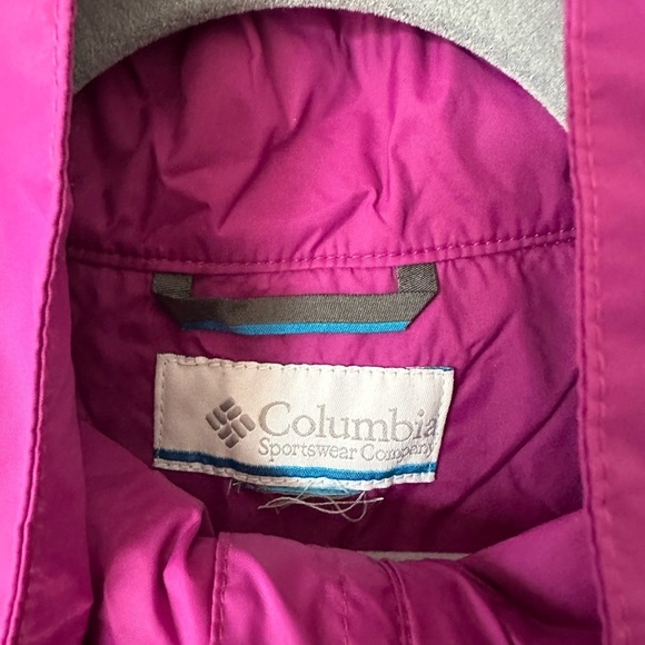 COLUMBIA Pink Hooded Medium Windbreaker Raincoat - Picture 4 of 10